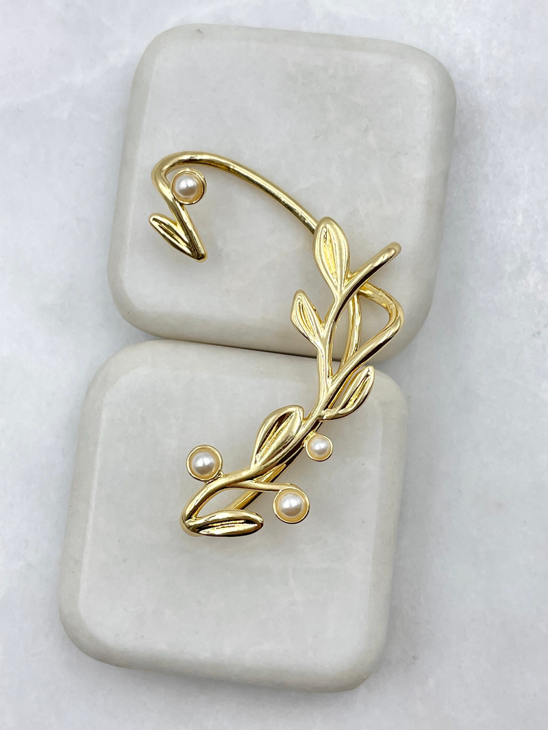 İncili Sarmaşık Model Kulak Aksesuarı Gold