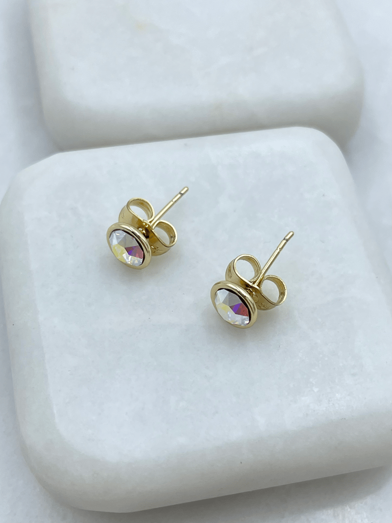 Özel Seri Swarovski Taşlı Küpe Gold