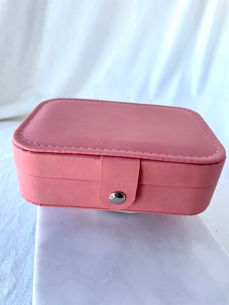 Suni Deri Takı Kutusu Pembe