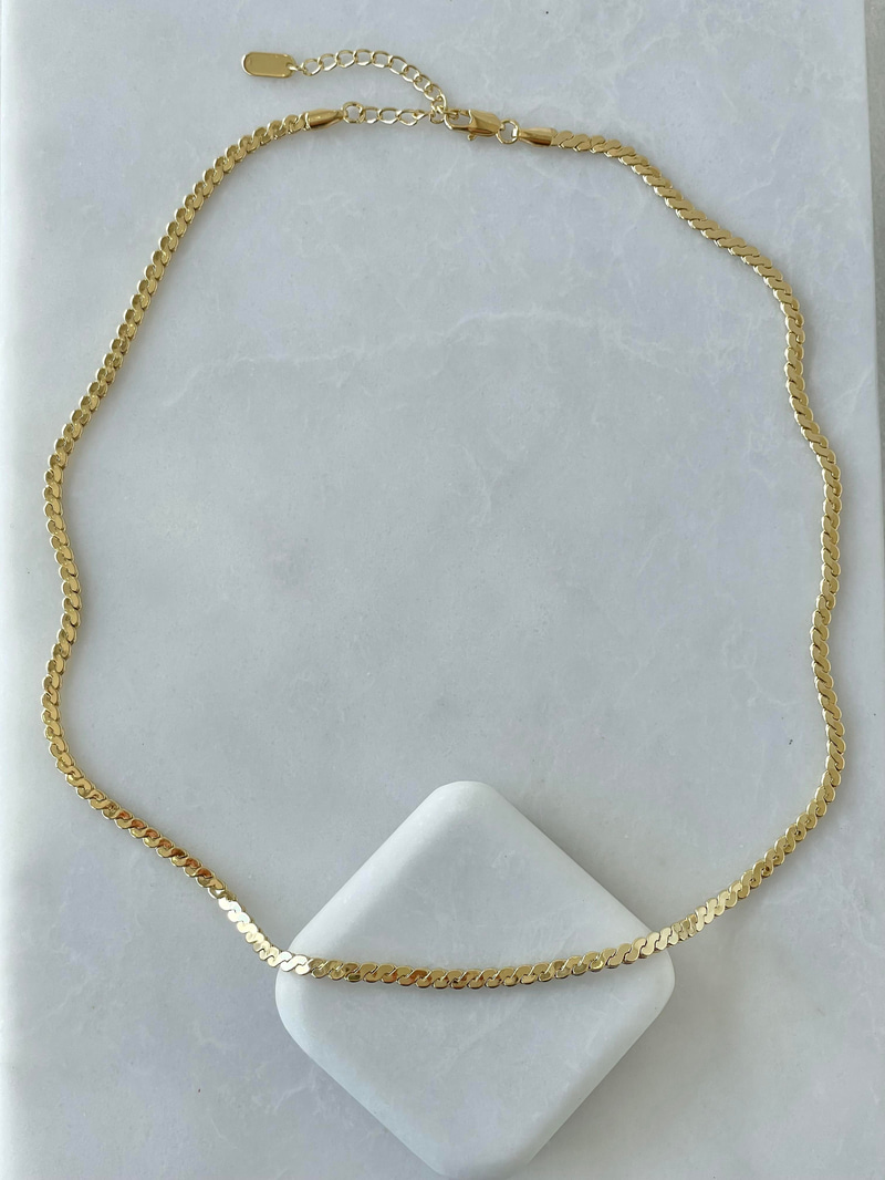 Altın Kaplama 3 mm Burgu Zincir Kolye Gold