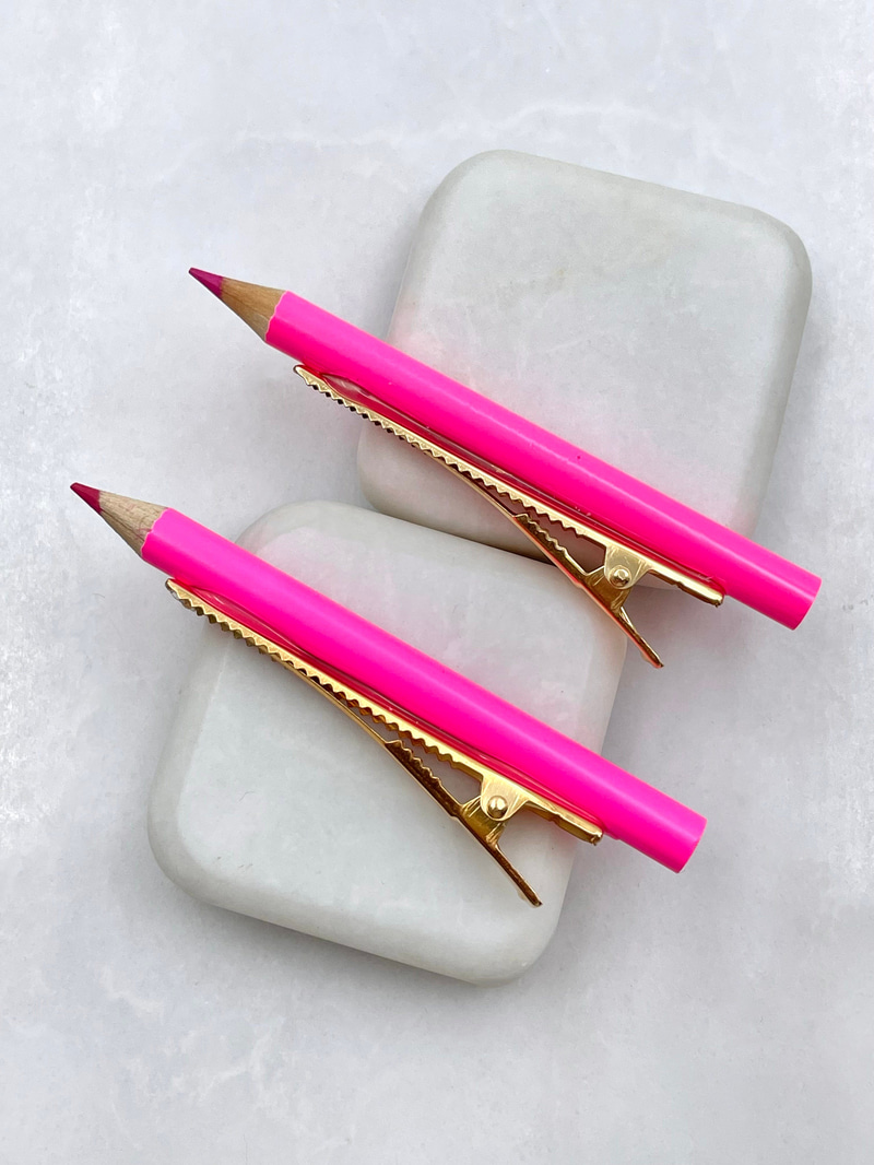 İkili Kalem Pens Toka Pembe