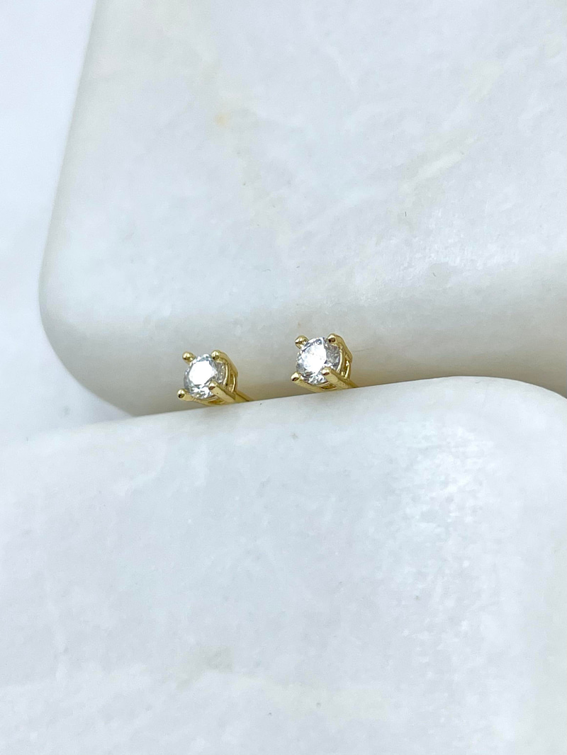 Özel Seri Minimal Kristal Küpe 0,3 cm Gold