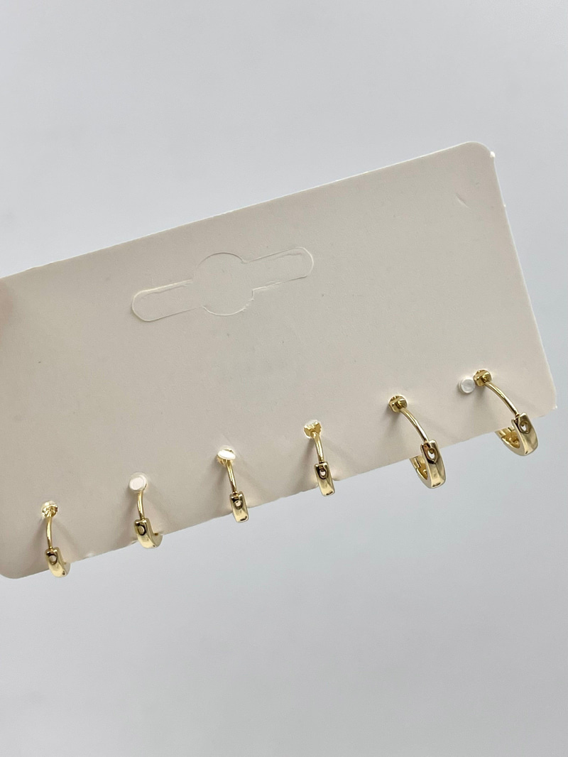 Özel Seri Çilek ve Uğur Böceği Altılı Set Küpe Gold