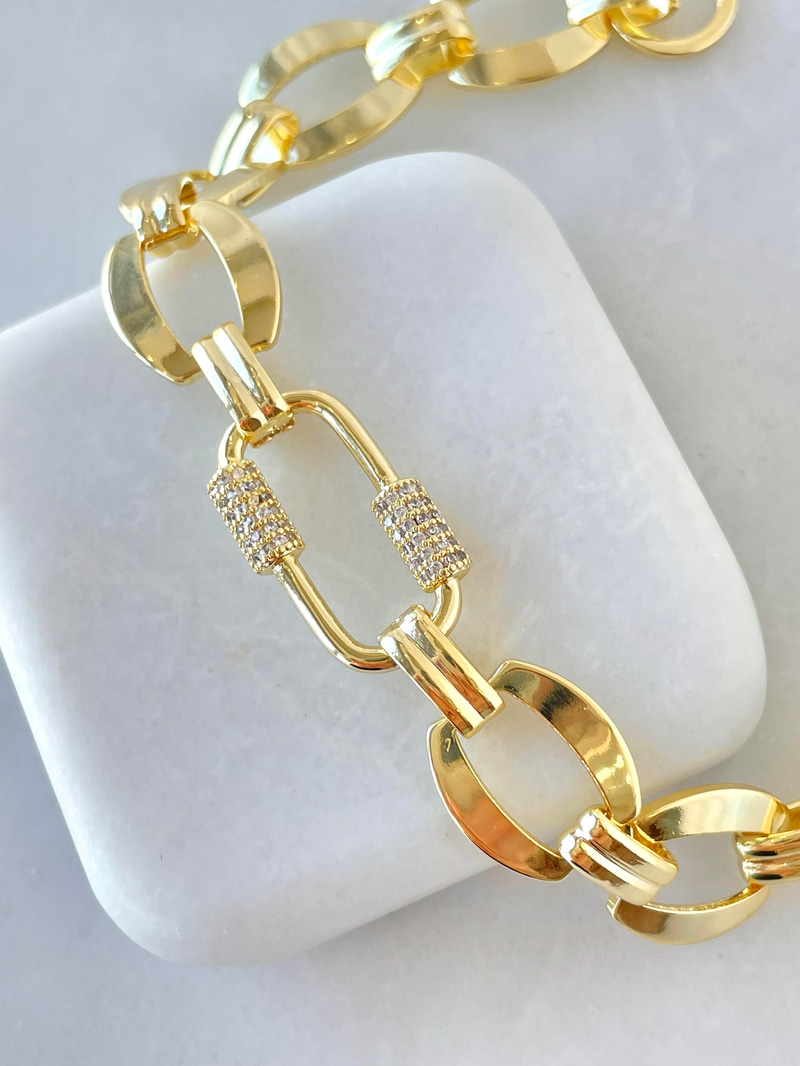 Altın Kaplama Birleşim Model Tasarım Bileklik Gold