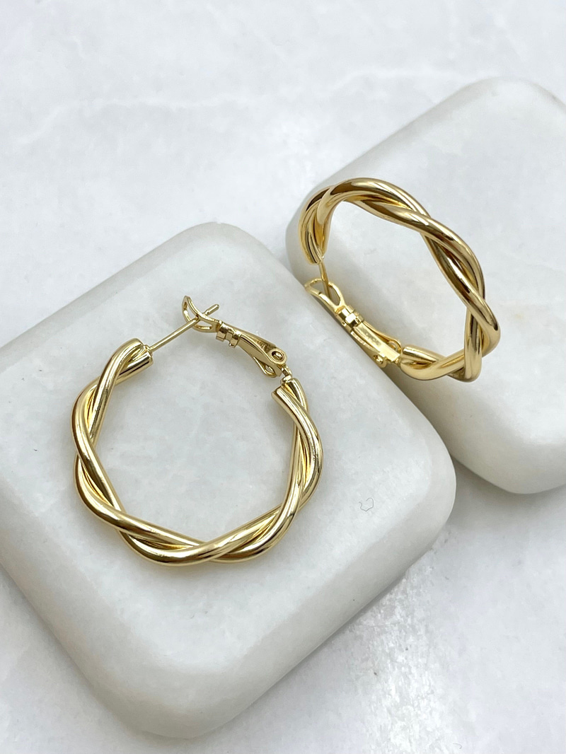 Özel Seri Burgu Küpe 2.9 cm Gold