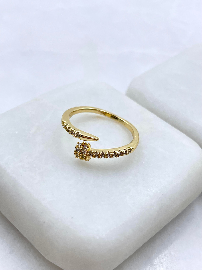 Altın Kaplama Çivi Model Yüzük Gold