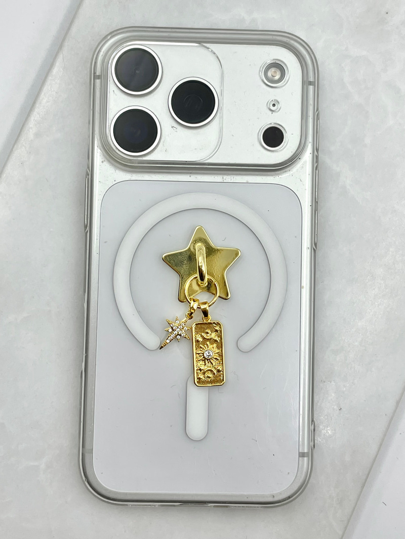 Bohem Plaka Sallantılı Telefon Charmı Gold