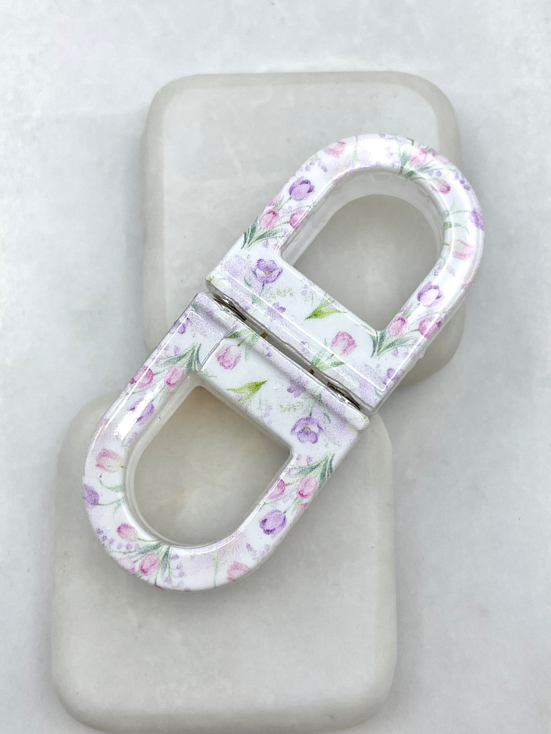Çiçek Desenli Magnet Lock Toka Renkli