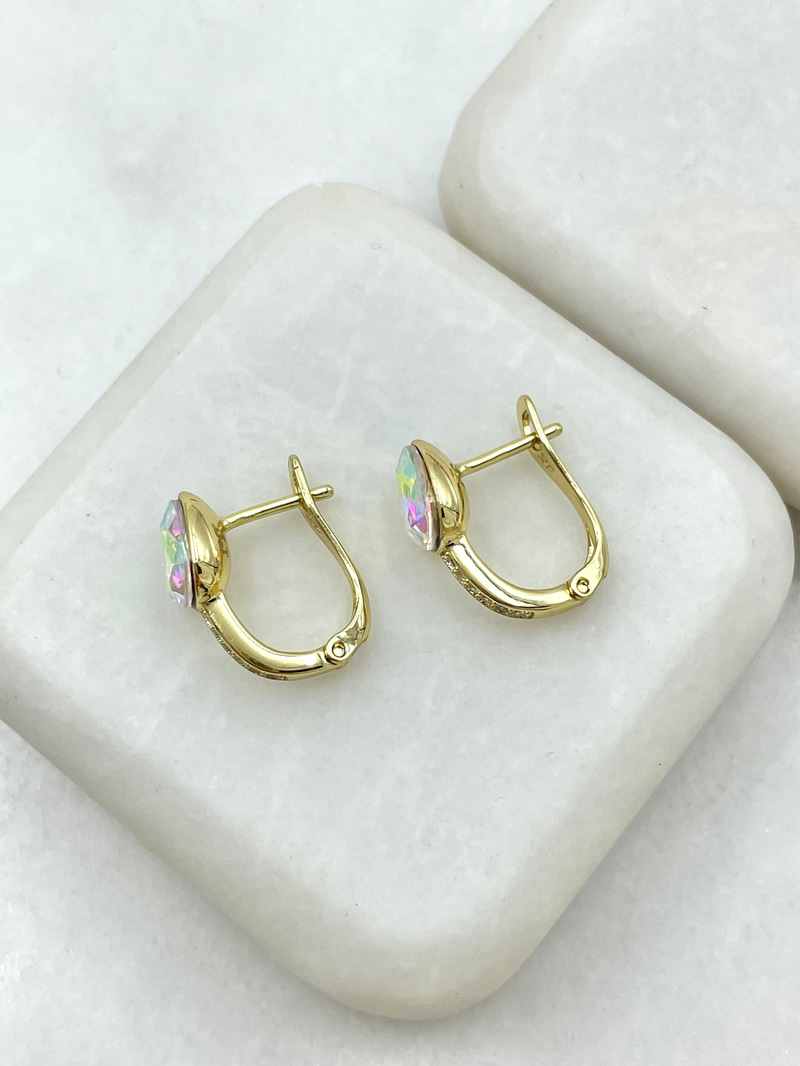 Özel Seri Swarovski Damla Küpe Gold