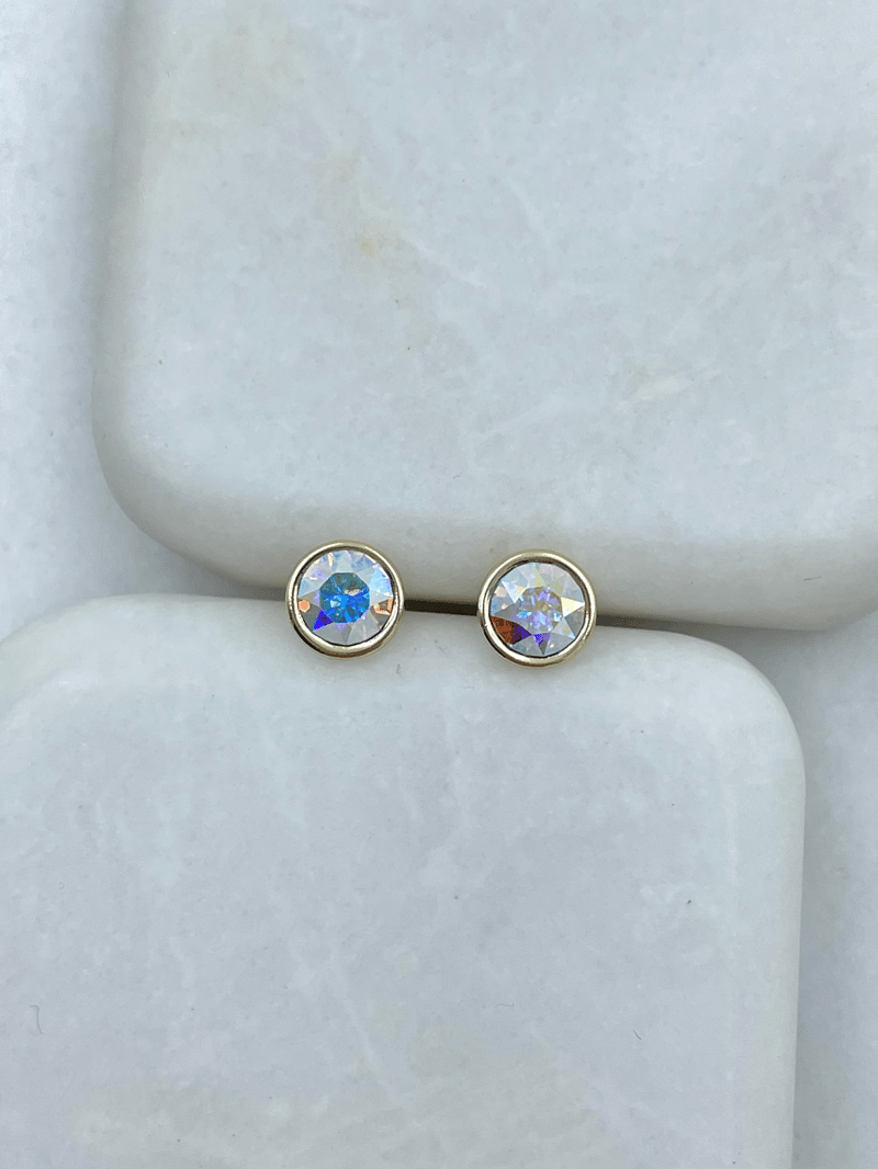 Özel Seri Swarovski Taşlı Küpe Gold