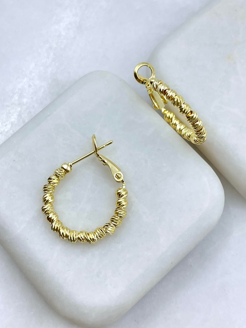 Altın Kaplama Dorika Halka Küpe 2 cm Gold