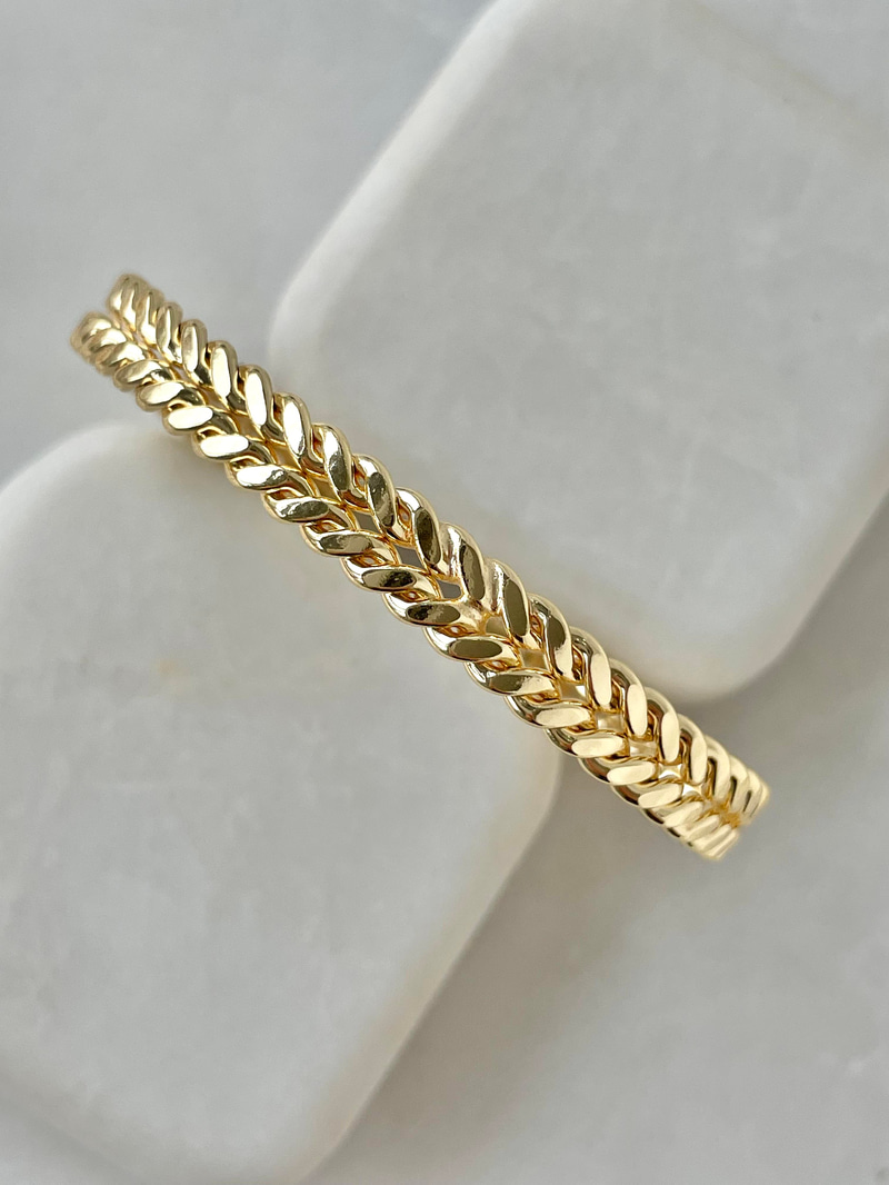 Halat Model Kelepçe Bileklik Gold
