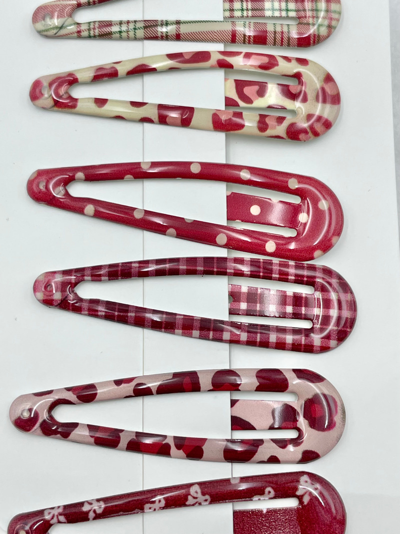 Altılı Desenli Oval Çıtçıt Toka Set Renkli