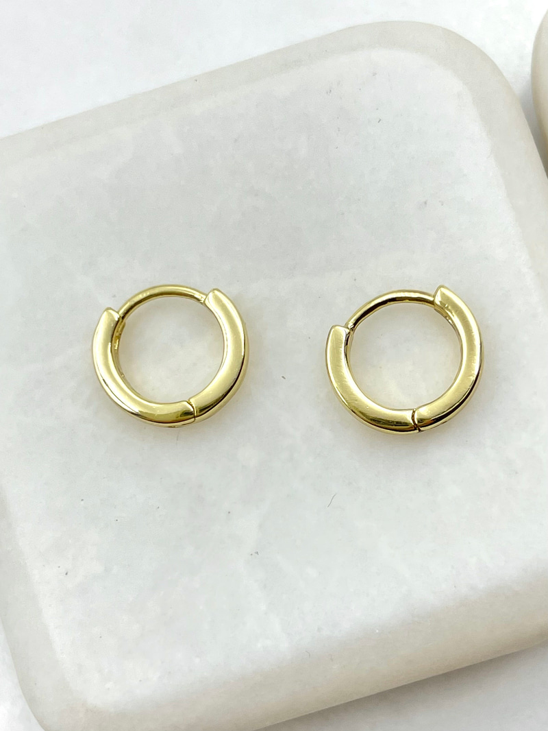 Özel Seri Kare Kesim Bombe Halka Küpe 1 cm Gold