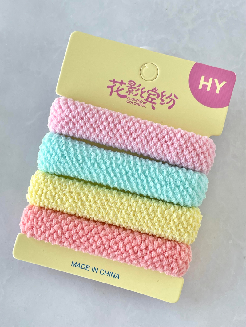 Dörtlü Pofuduk Lastik Toka Pastel Renkli