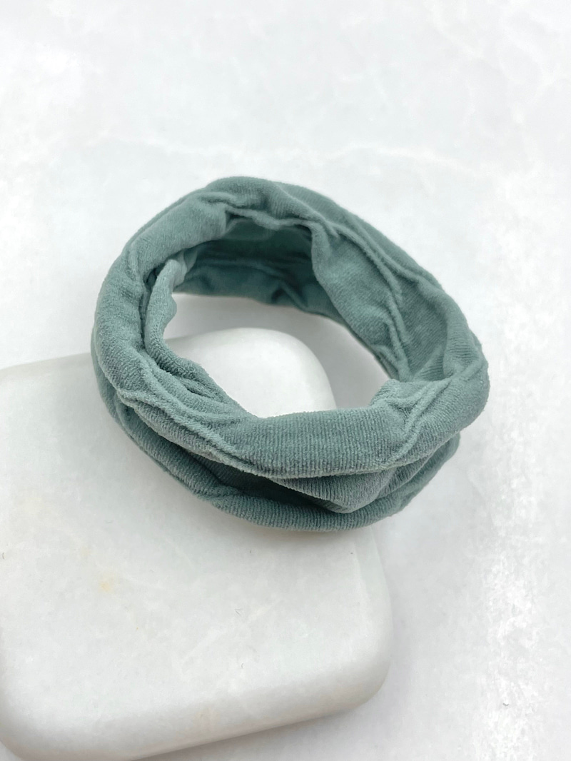 Desenli Nude Scrunchie Toka Turkuaz Renk