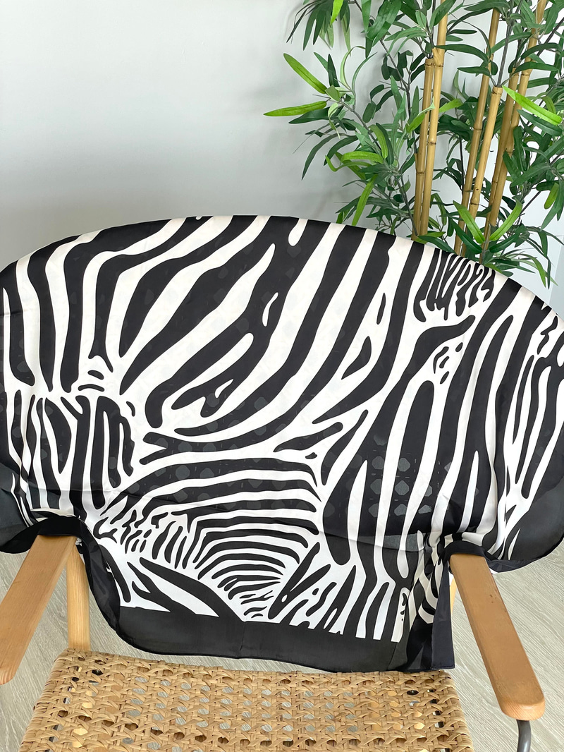 Zebra Desenli Bandana Fular Renkli