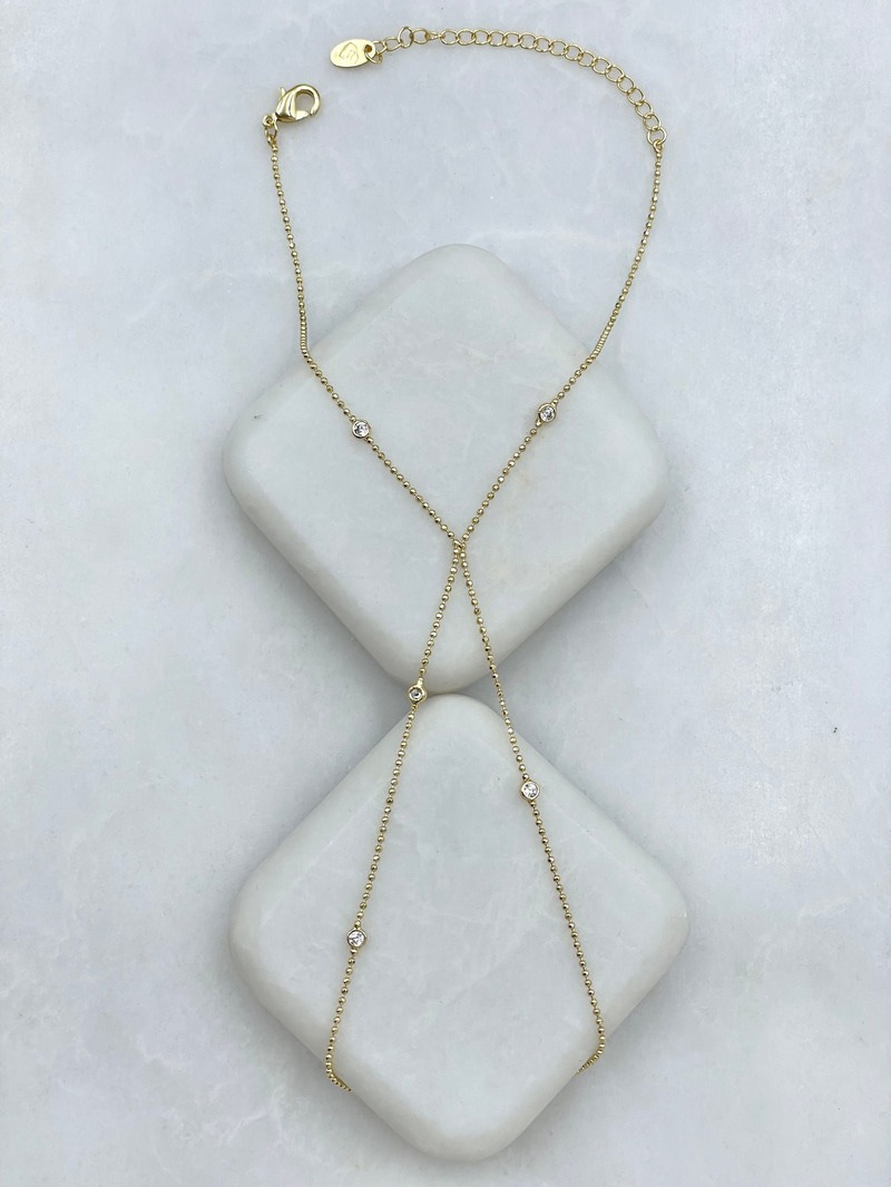 Altın Kaplama Minimal Kristal Taşlı Şahmeran Gold