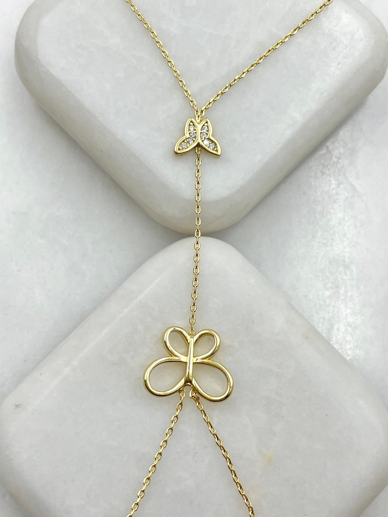 İkili Kelebek Model Şahmeran Gold