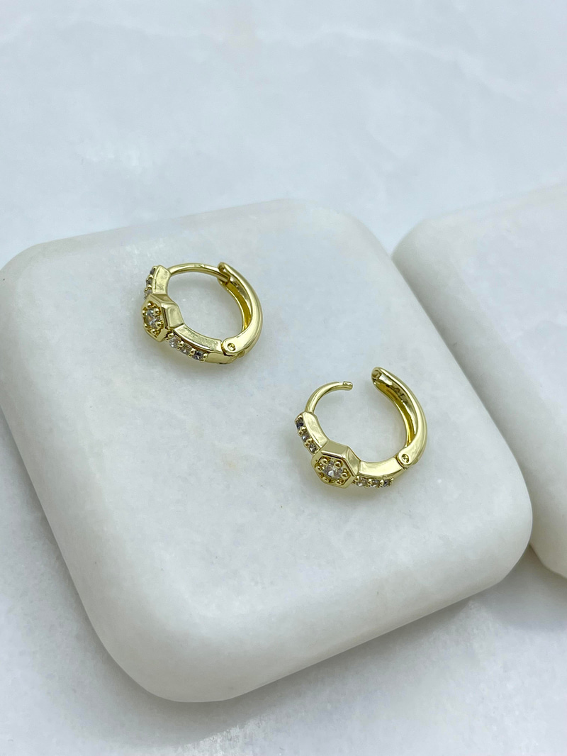 Özel Seri Minimal Altıgen Küpe Gold