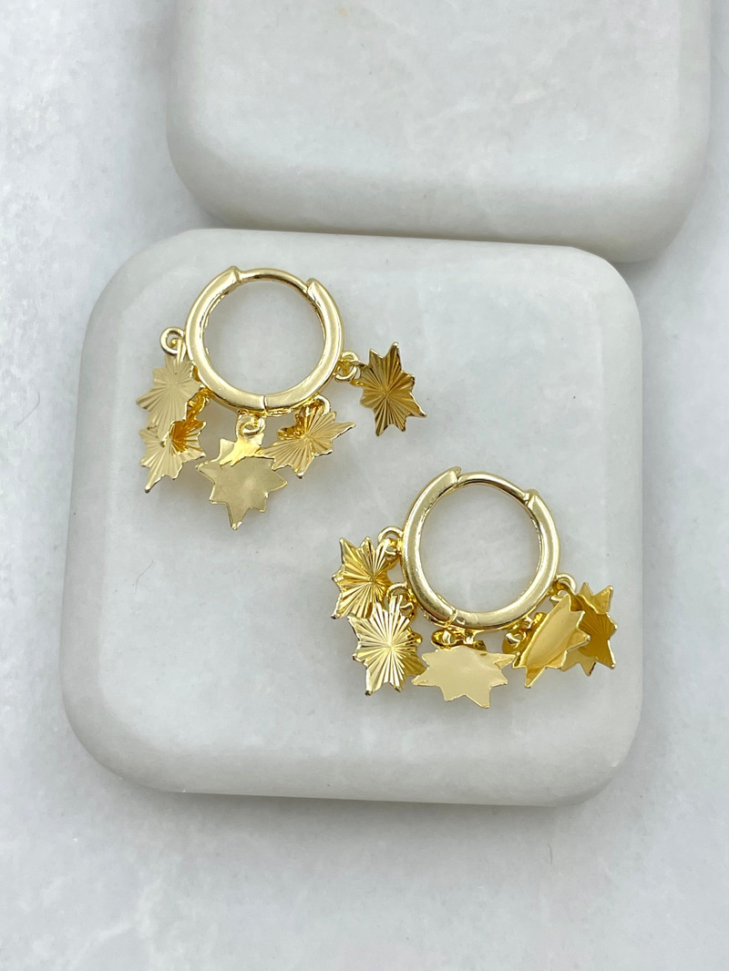 Lazer Kesim Pul Sallantılı Shakira Küpe Gold