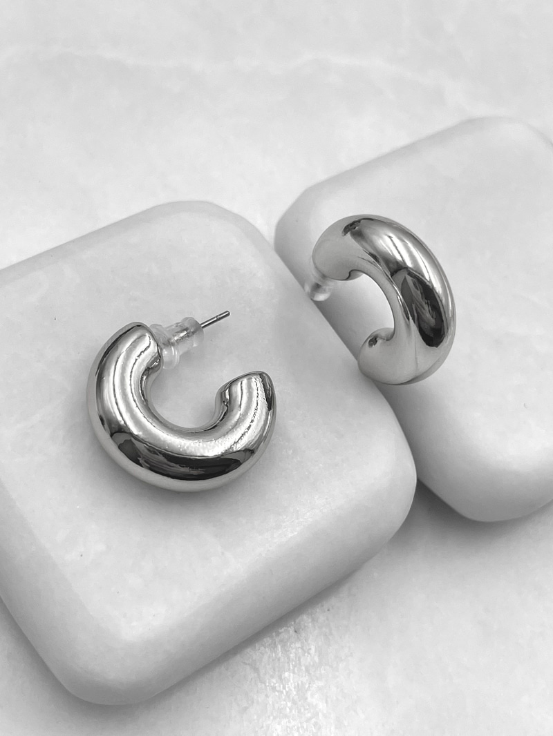 Altın Kaplama Bombe C Küpe Gümüş