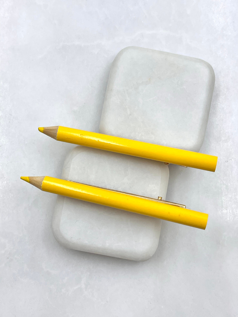İkili Kalem Pens Toka Sarı