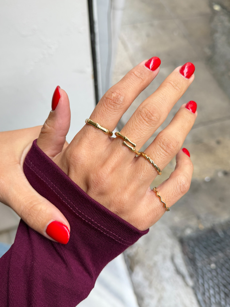 Minimal Kemik Model Yüzük Gold