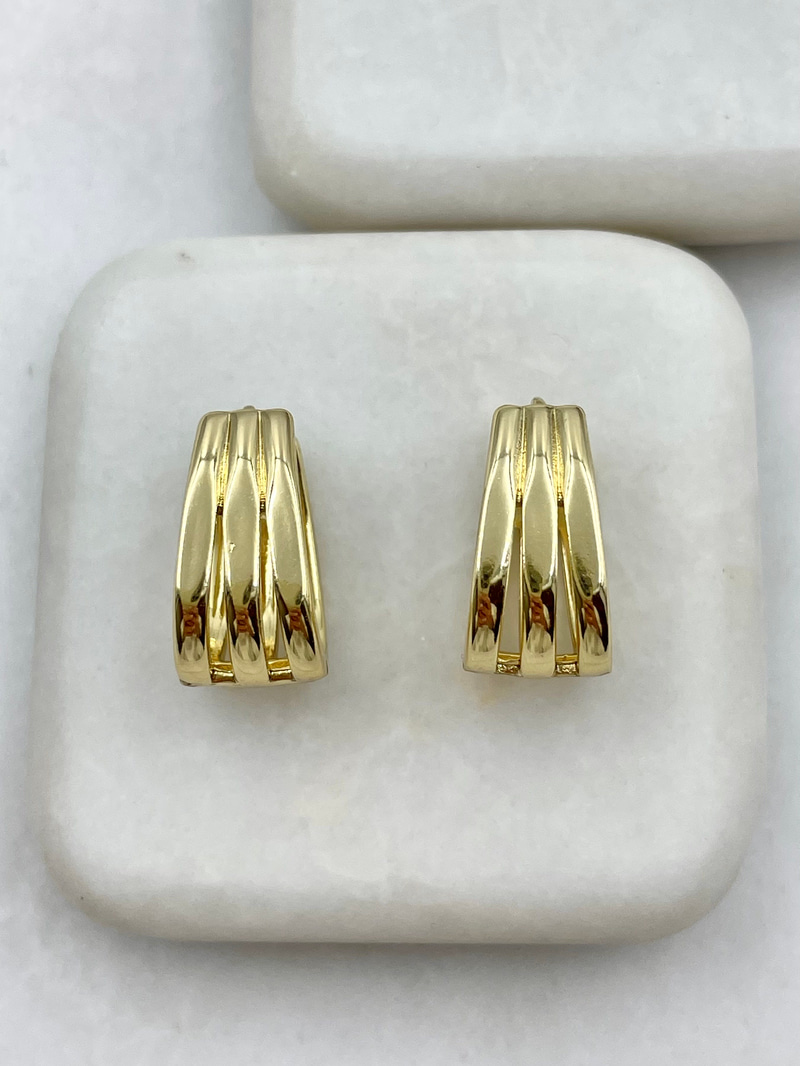 Özel Seri Üçlü Görünüm U Küpe Gold