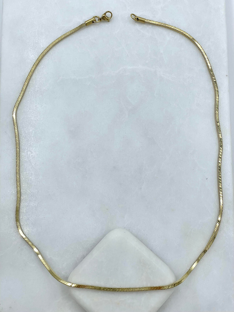 Özel Seri Üçgen İtalyan Zincir Kolye 50 cm Gold