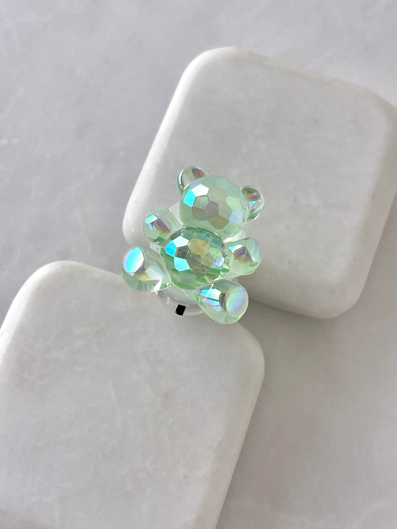 Işıklı Kristal Ayıcık Yüzük