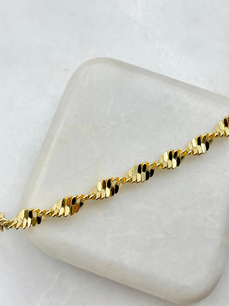 Geniş Kedi Merdiveni Kolye 60 cm Gold