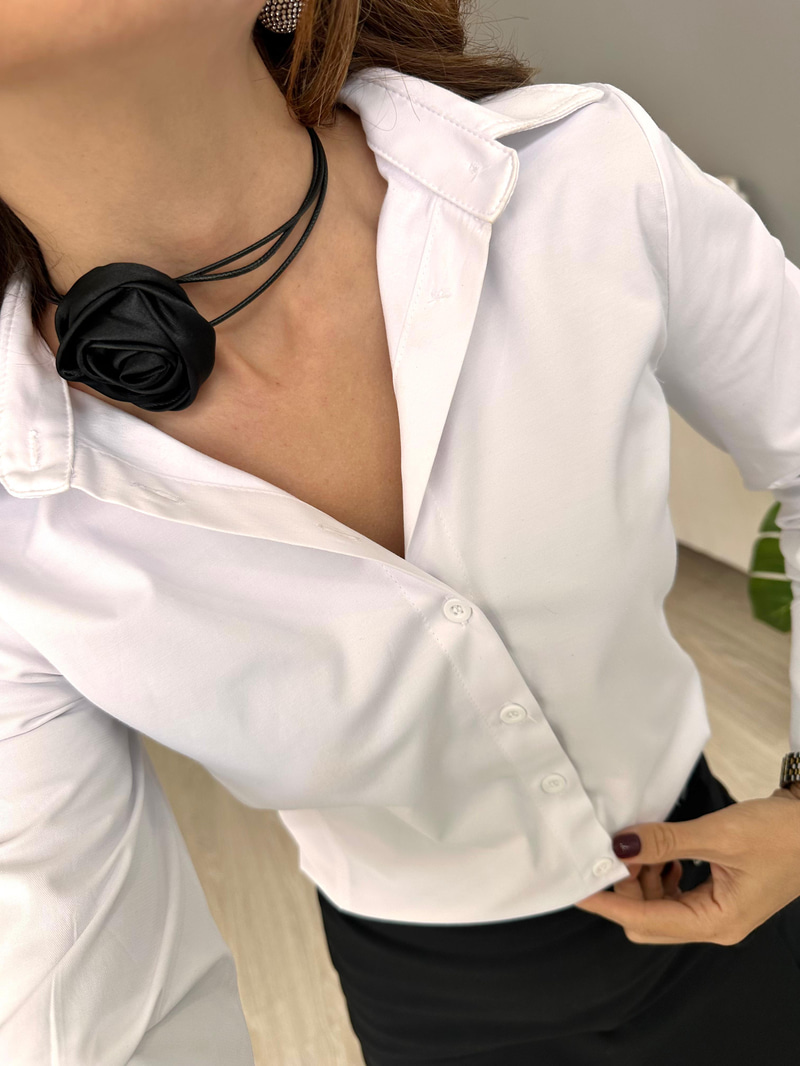 Gül Choker Kolye Siyah