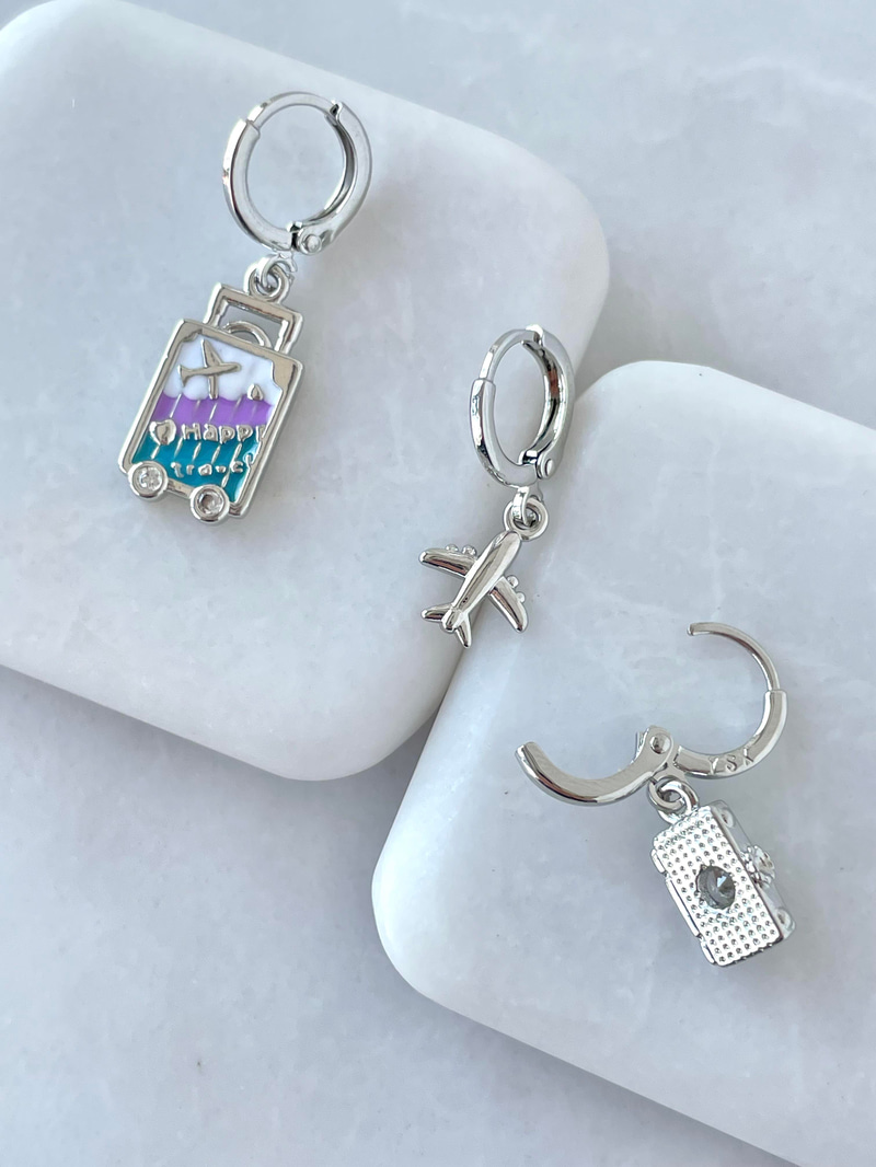 Altın Kaplama Üçlü Seyahat Küpe Gümüş