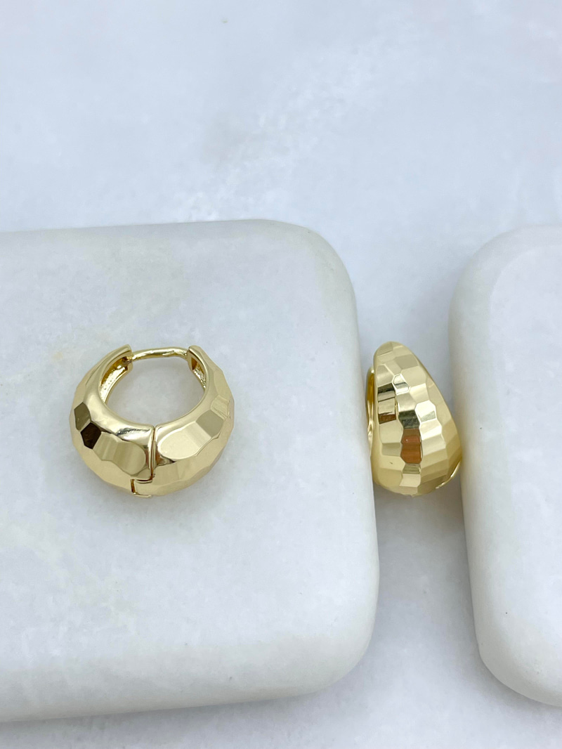 Altın Kaplama Mozaik Yansımalı Küpe Gold