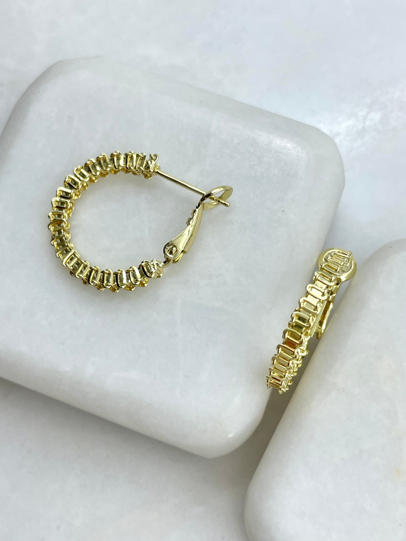 Altın Kaplama Dizi Küp Halka Küpe Gold
