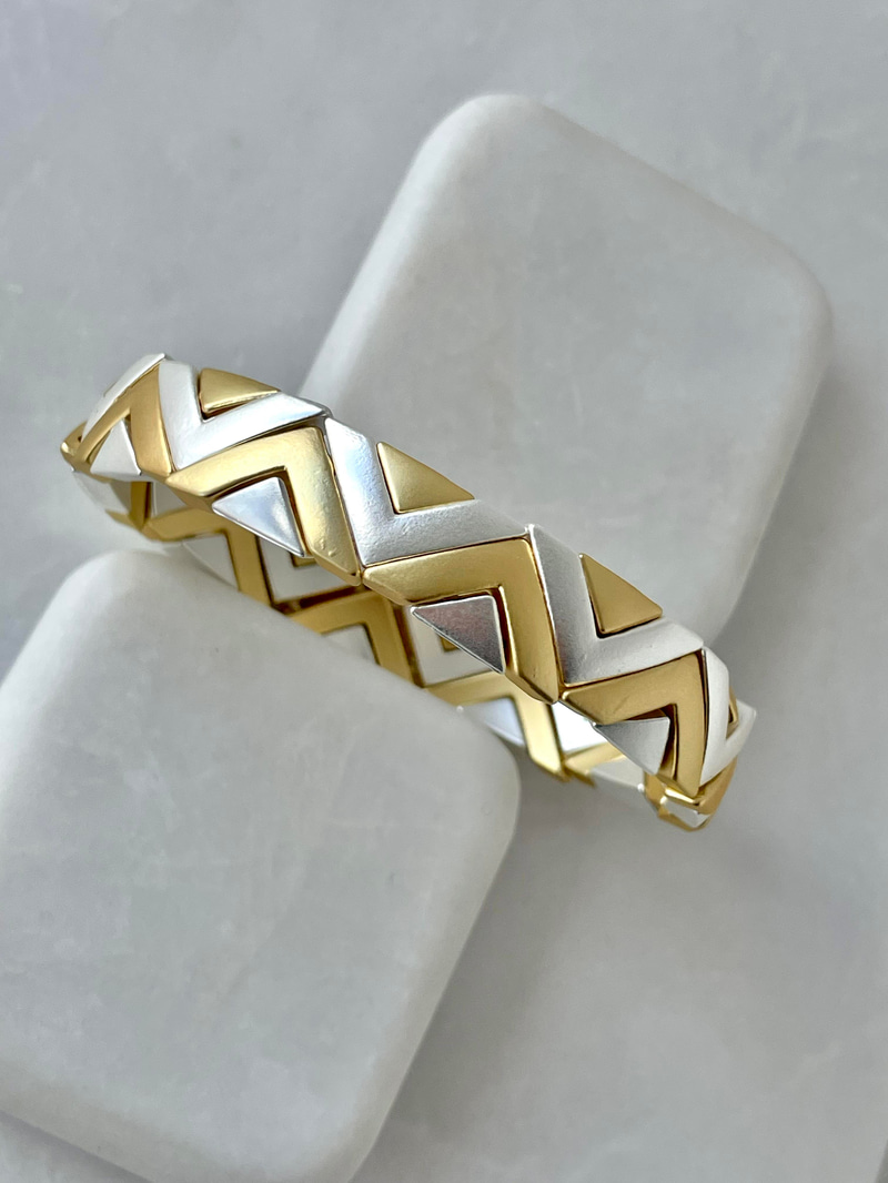 Porselen Kaplama Mat Zigzag Bileklik