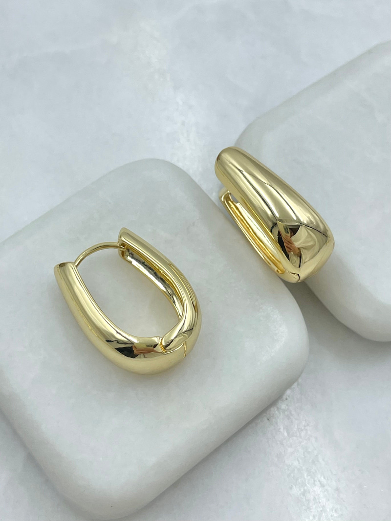 Özel Seri Bombe Kesim U Küpe 2.5 cm Gold