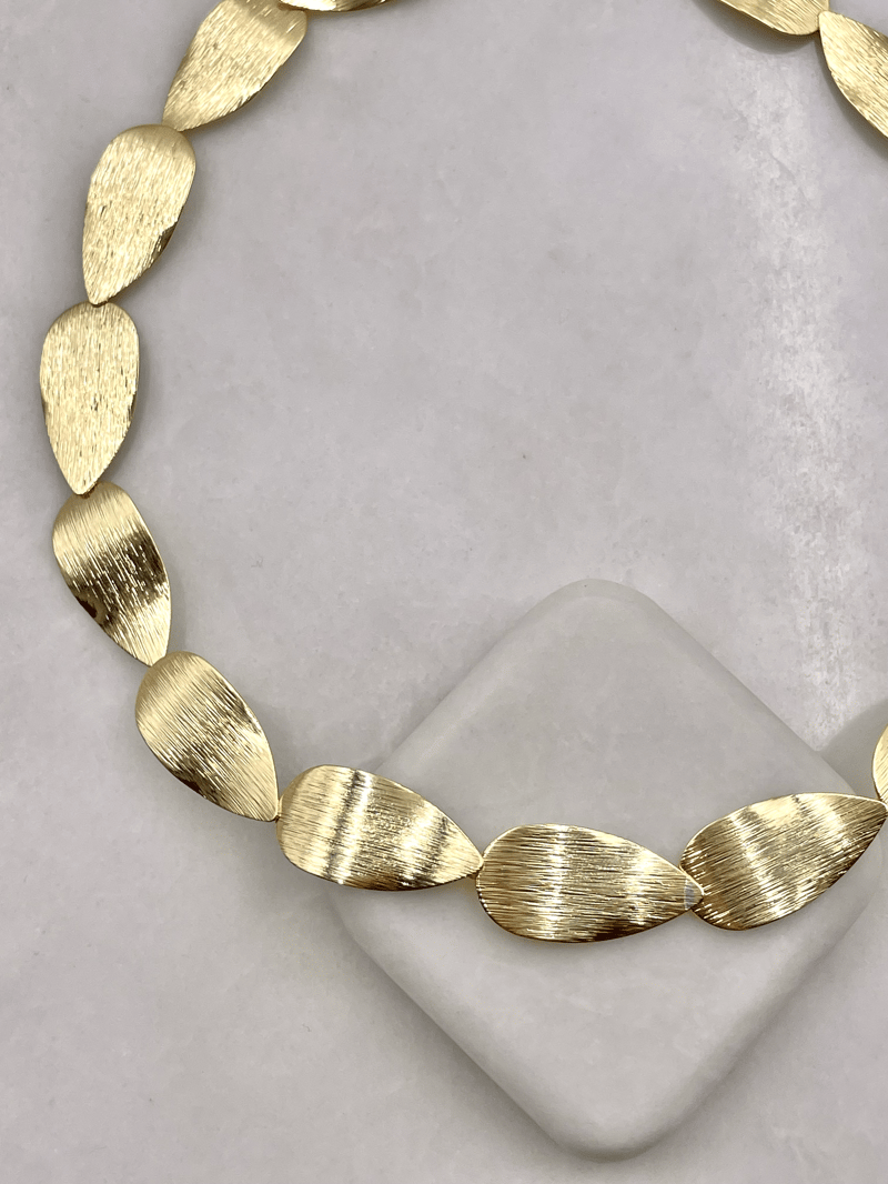Altın Kaplama Dalga Plaka Kolye Gold