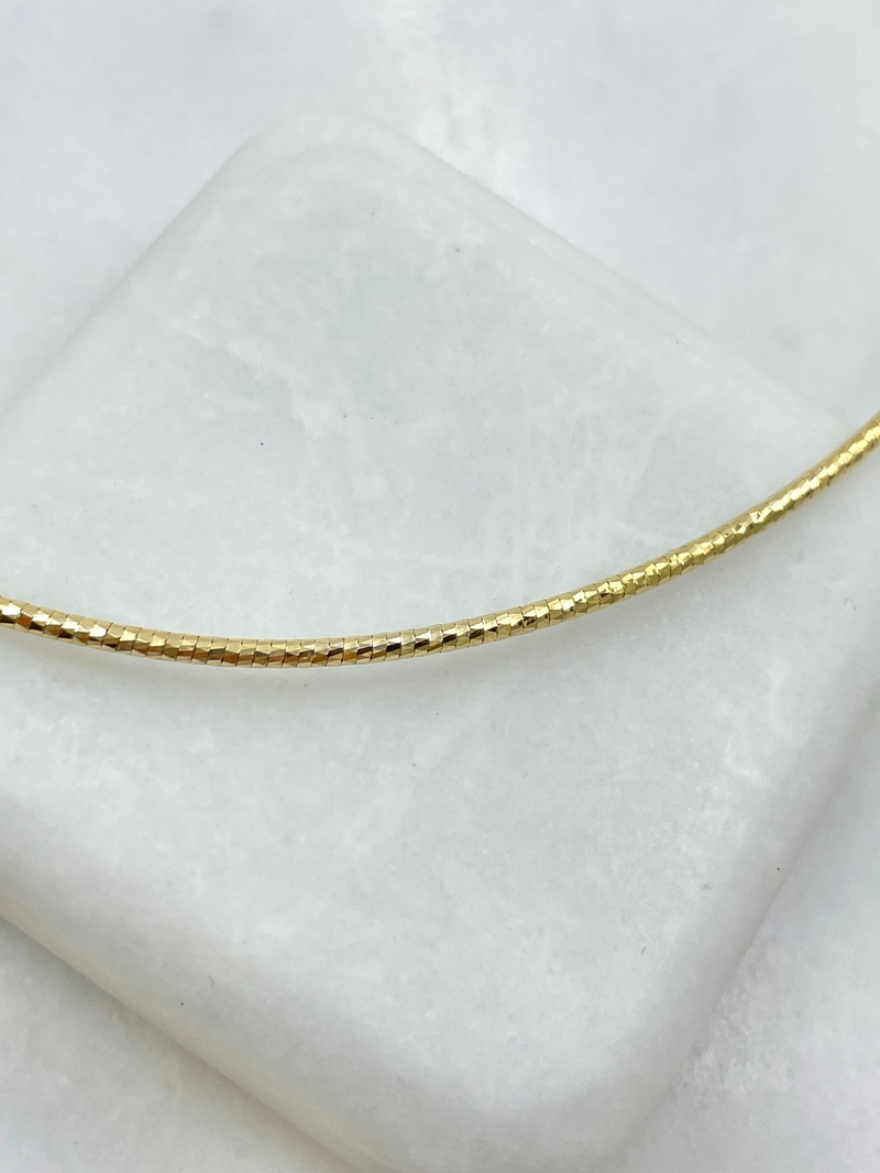Altın Kaplama Işıltılı Tel Choker Kolye Gold