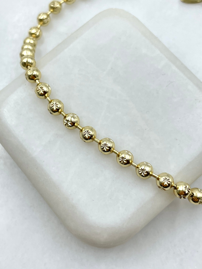 Özel Seri İşlemeli Topçuk Bileklik Gold