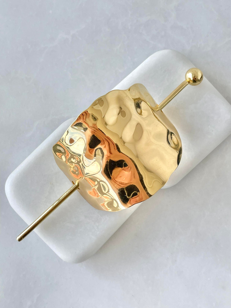 Ezme Plaka Oval Topuz Tokası Gold