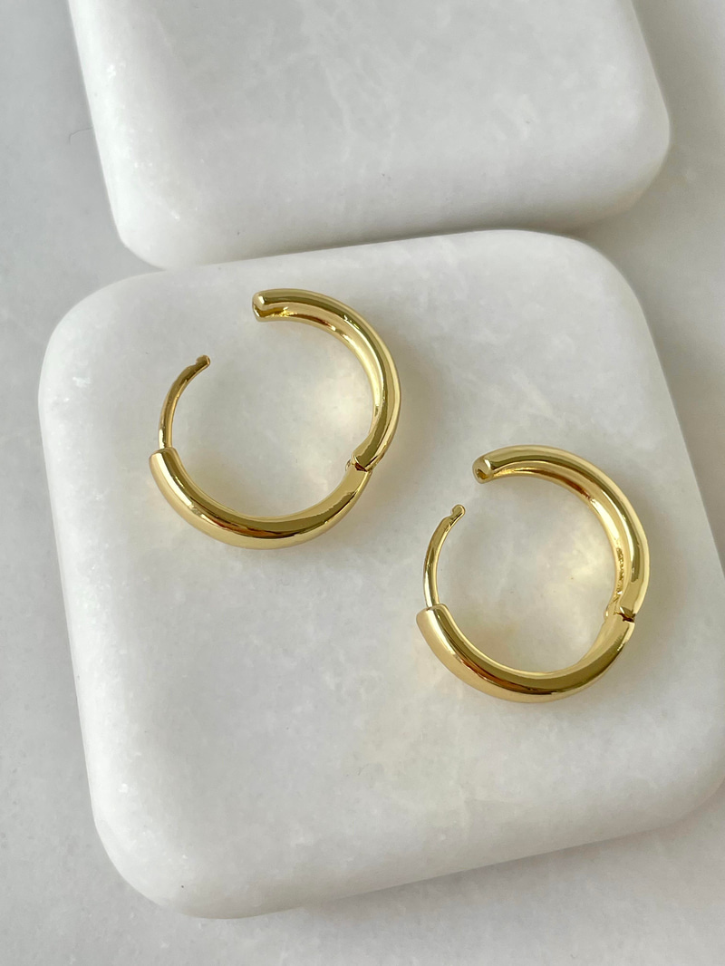 Özel Seri Basic Halka Küpe Orta Boy Gold