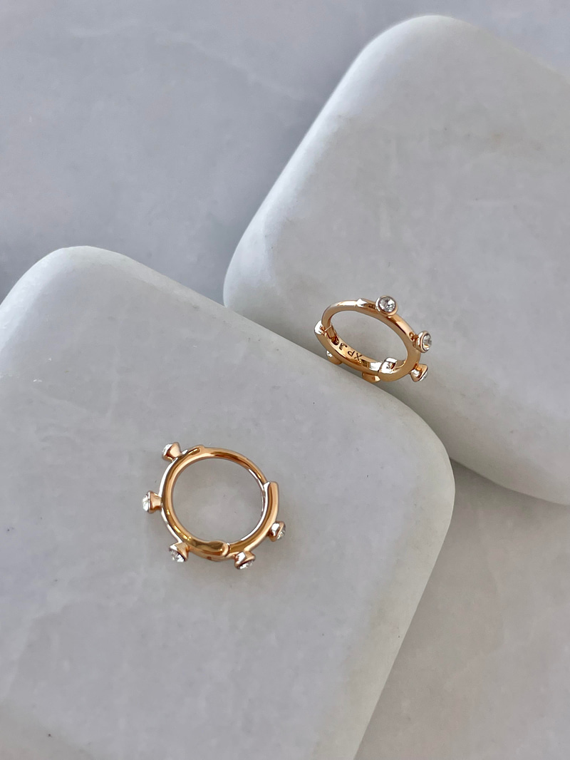 Özel Seri Taşlı Minimal Halka Küpe