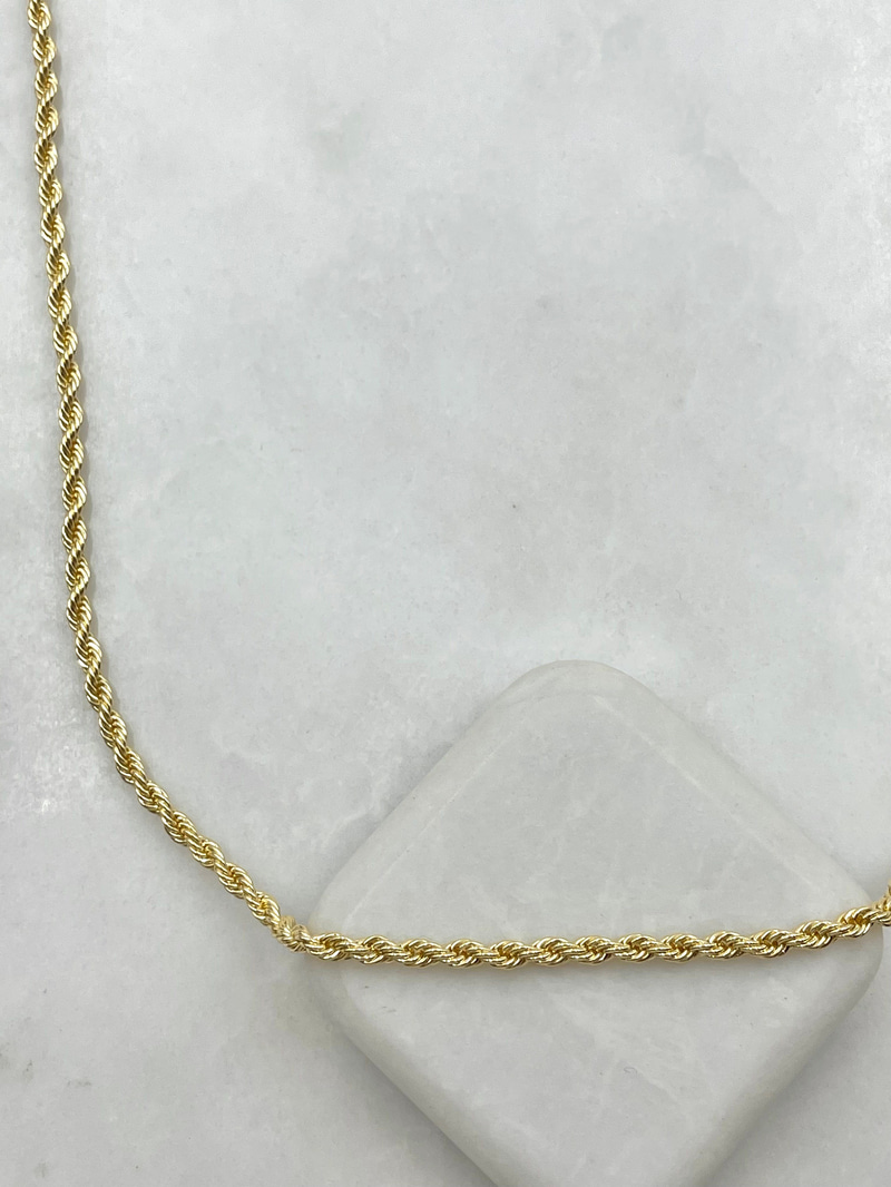 İnce Burgu Zincir Kolye 60 cm Gold