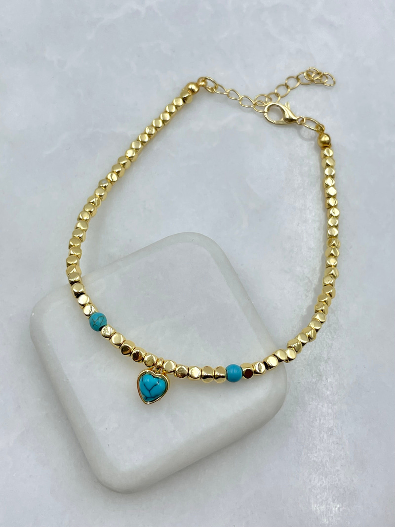 Altın Kaplama Kalp Sallantılı Halhal Gold