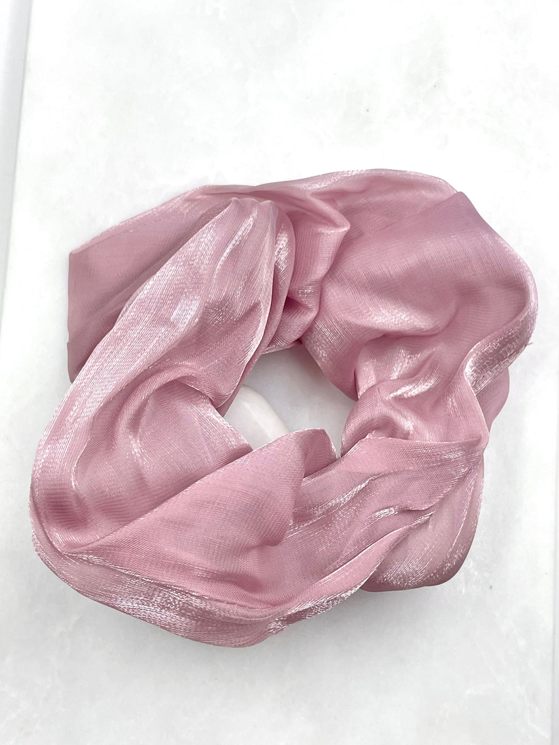 Yansımalı Organze Tül Scrunchie Toka Mor