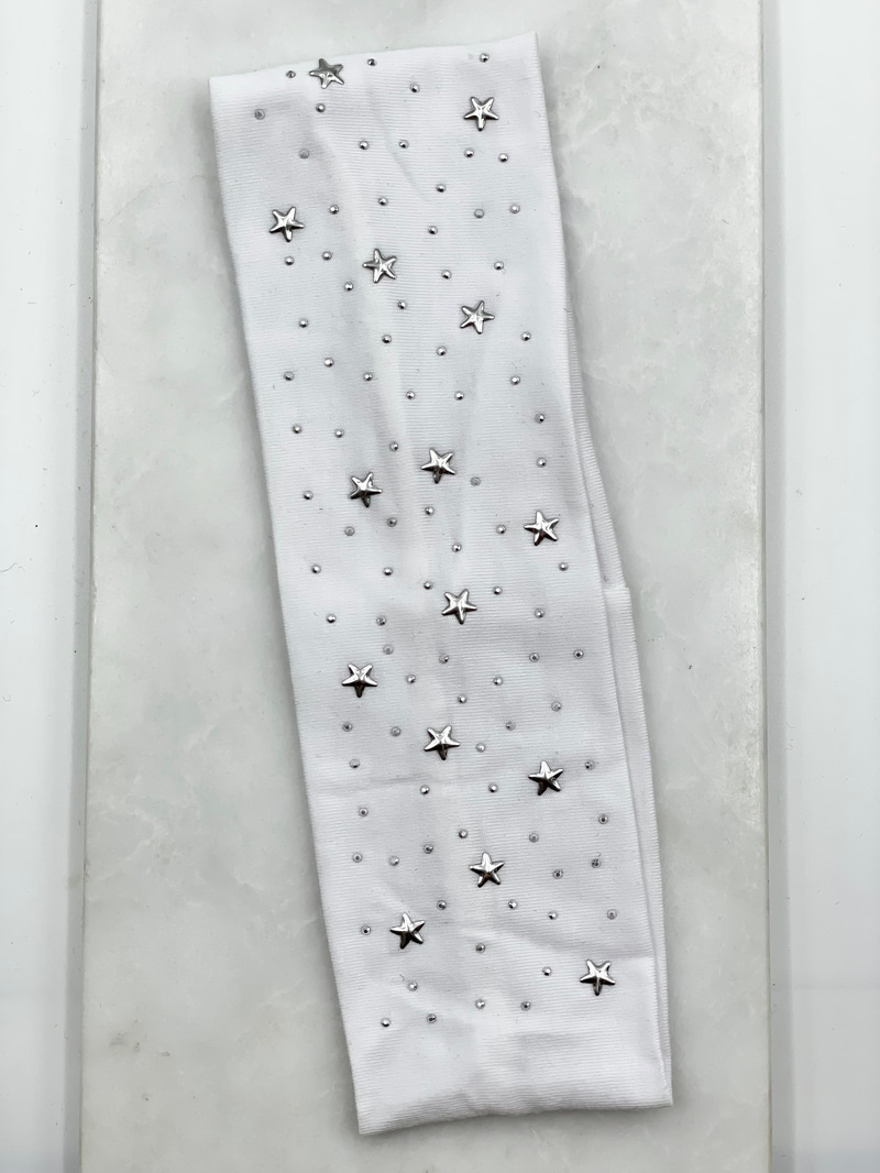 Yıldız Detaylı Bandana Beyaz