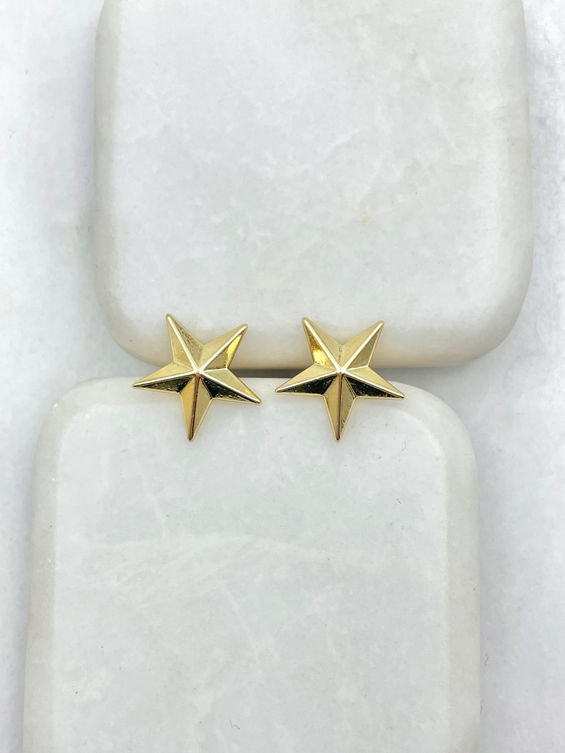 Özel Seri Minimal Yıldız Küpe 1.5 cm Gold