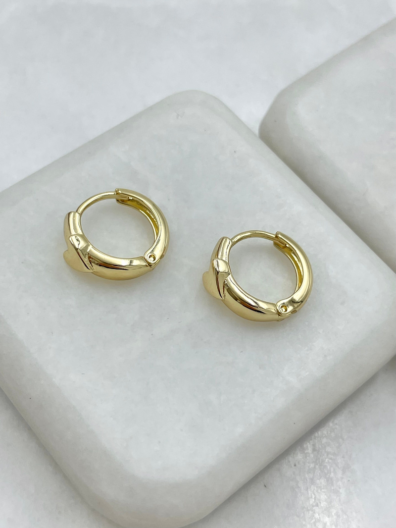 Özel Seri Kalp Model Halka Küpe Gold
